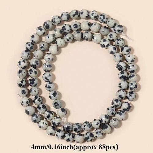 1strand natural dalmatian jasper round beads gemstone loose beads makink for bracelet necklace accessories 4mm 6mm 8mm 10mm
