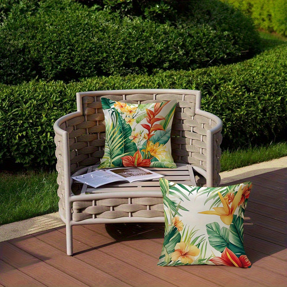 tropical floral print outdoor throw pillow covers weather Temu