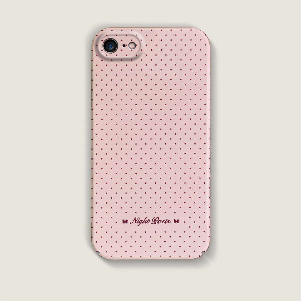 TEMU Ins Polka Dot Small Fresh Film Hard Phone Case For Iphone 7/8 16e Se (2022) Se (2020) /8/se2/se3 Cover Casing Smartphone Cellphone Protector