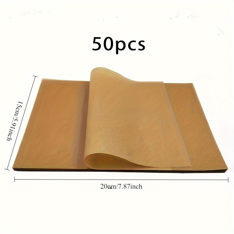 TEMU Set Of 50 Pre-cut Parchment Baking Paper, 6×8 Inch Unbleached , Half Sheet Baking Sheet Size, Suitable For Baking, Cooking, Grilling, Air Fryer,