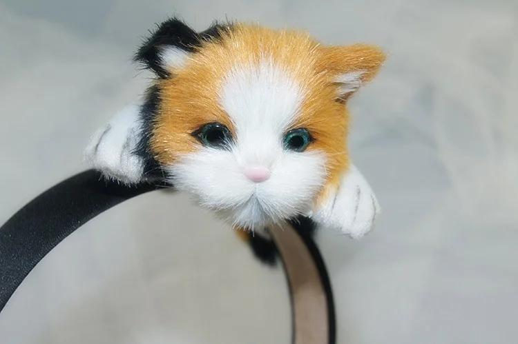 cute cat shaped hair clips adorable animal hair accessories for halloween christmas durable fabric   hair bands with   design no power needed   costume parties themed events cat accessories costume party accessories whimsical hairpiece soft texture accessory Product details 3