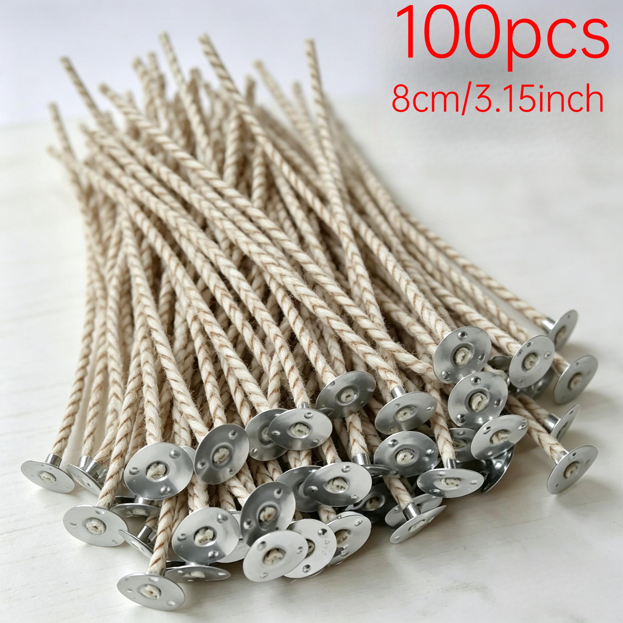 TEMU 100 piezas de gruesas pre-enceradas de cera de soja natural con base e hilo en papel, adecuadas para suministros de fabricación de velas, velas