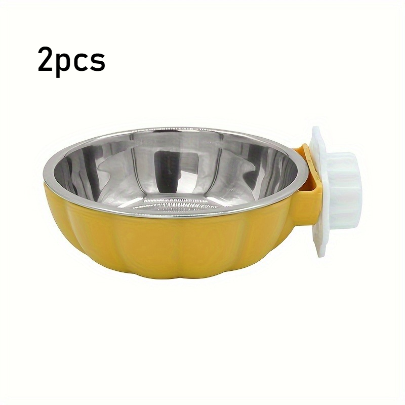 TEMU 2pcs Rabbit, Hamster, Bird, Squirrel, Cat Bowl, Pumpkin-shaped Stainless Steel Small Pet Food And Water Bowl, Pet Bowl Hanging Pumpkin Bowl Cat