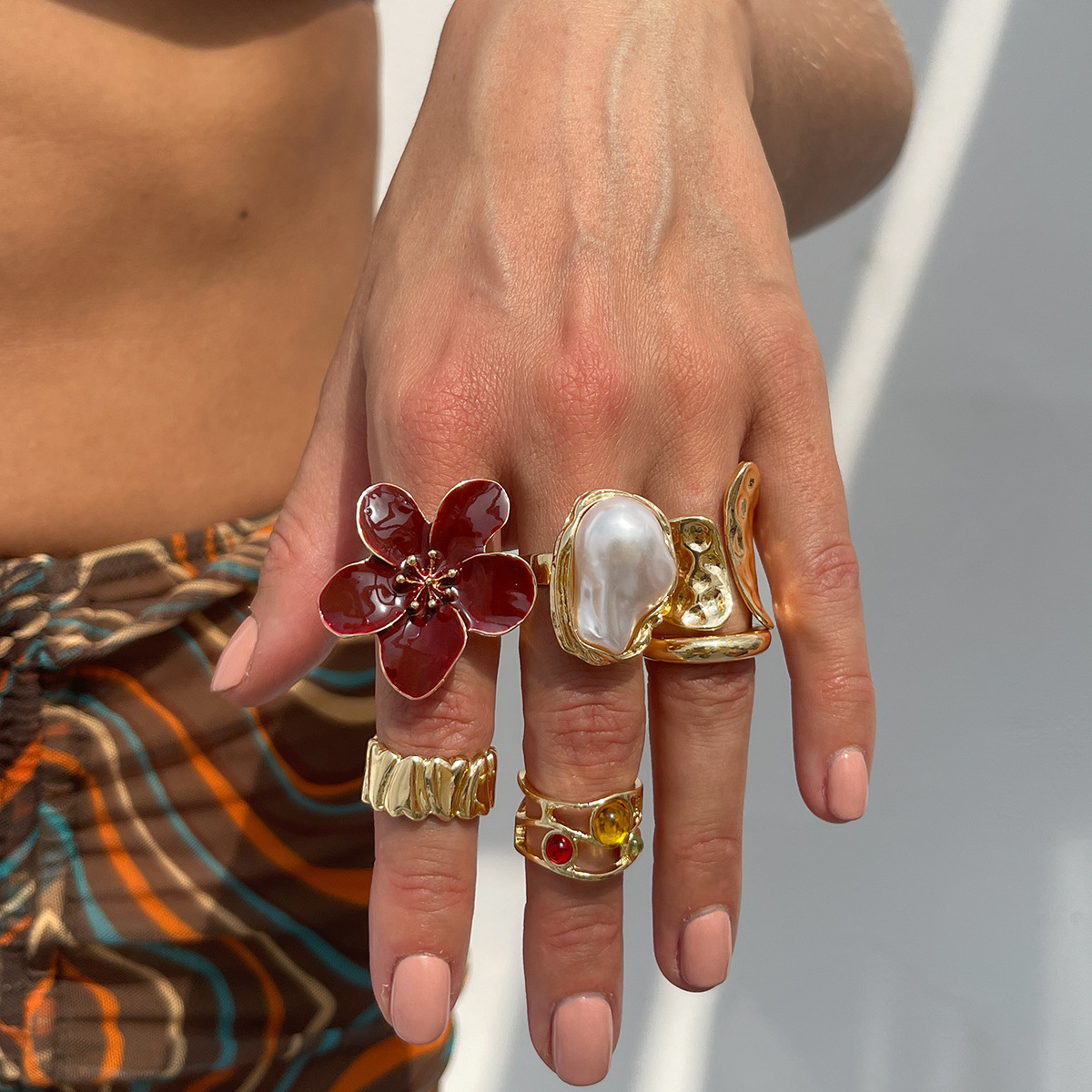 Chunky Rings For Women Shiyou-Chunky Gold Rings For Women Non