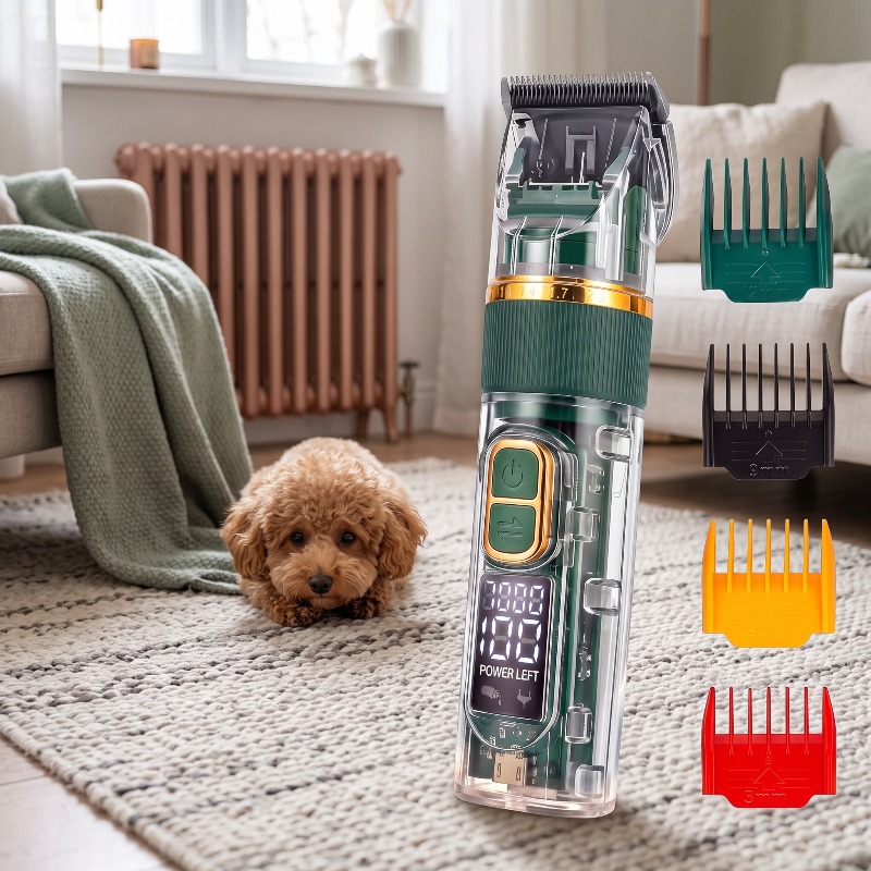 TEMU Suitable For Small To Large Pet Clipper With Usb Rechargeable Ceramic Blade, Paw Trimmer & Grooming System, 3 Working For Thick Hair, For And,