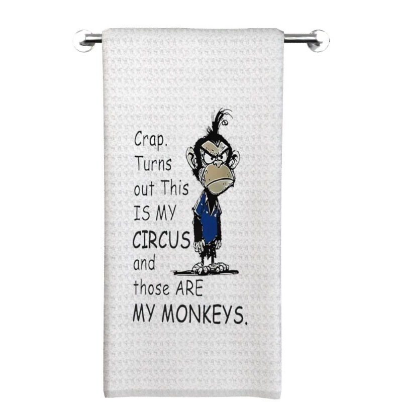 

1pc Humorous Circus Towel - 18x26" Soft Polyester, Absorbent & Machine Washable, Decor, Ideal Gift For Valentine's Day & More