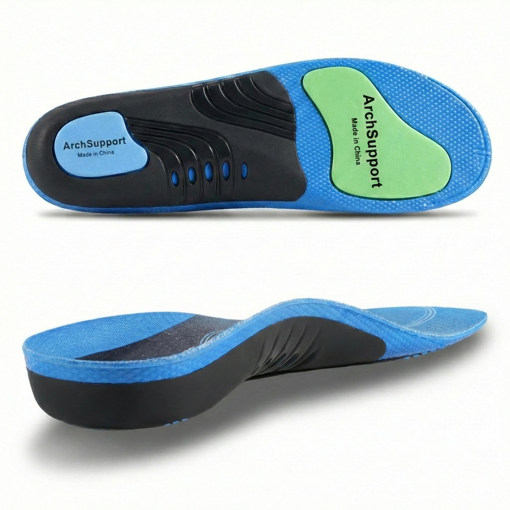E-shop 1 Paar Fußgewölbestützende Einlegesohlen | PU hochelastische Polsterung mit Stoßdämpfung, ergonomisches Design, Sporteinlegesohle mit hoher