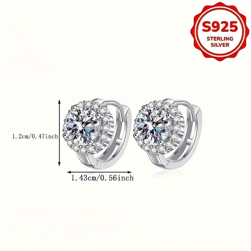 hypoallergenic sunflower moissanite earrings 925 sterling silver   stud earrings for daily   beach party Product details 7