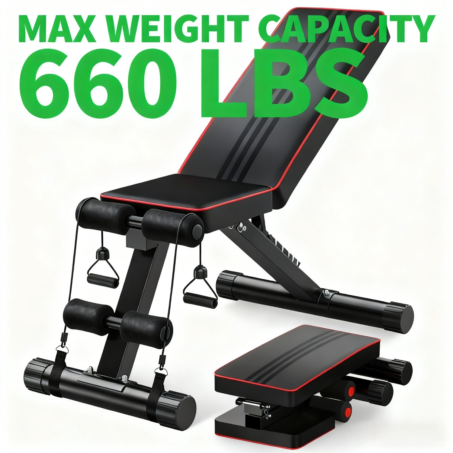 Image of 1pc Steel Adjustable Dumbbell Stool - Foldable Fitness Stool For Strength Training, Sit-ups, And Waist Workouts - Fitness Equipment For Home And
