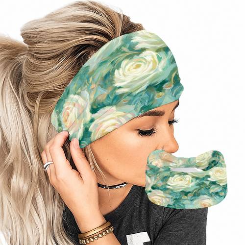 vintage haarband met romigwitte rozen & -blauwe - zachtroze-blauwe hoofdband geschikt voor dagelijks gebruik, bruiloftsgast, lentedates, machinewasbaar haar voor, het hele jaar door elegante kapsel