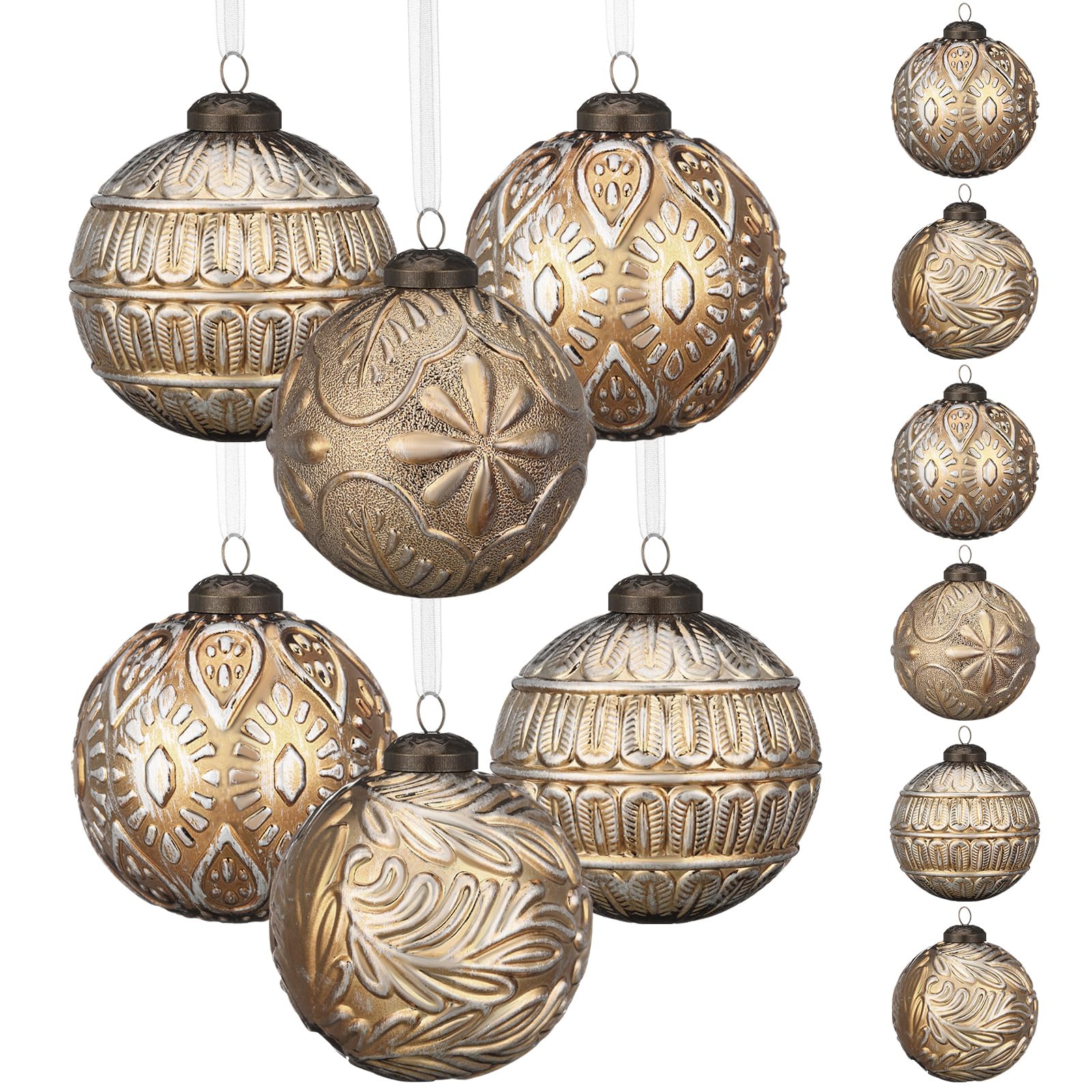 TEMU 12 stuks 3.15 inch Vintage Kerstbal Ornamenten, Vintage Hangende Kerstboom Ballen, Onbreekbare Kerst Decoratie Ballen voor Vakantiefeest, Indoor