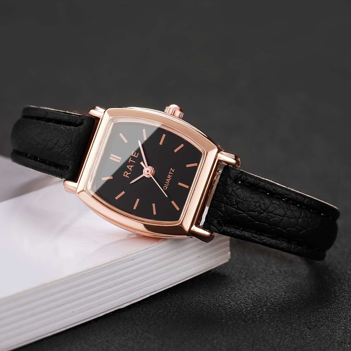 elegant tonneau shaped quartz watches women simple dial Temu Bahrain