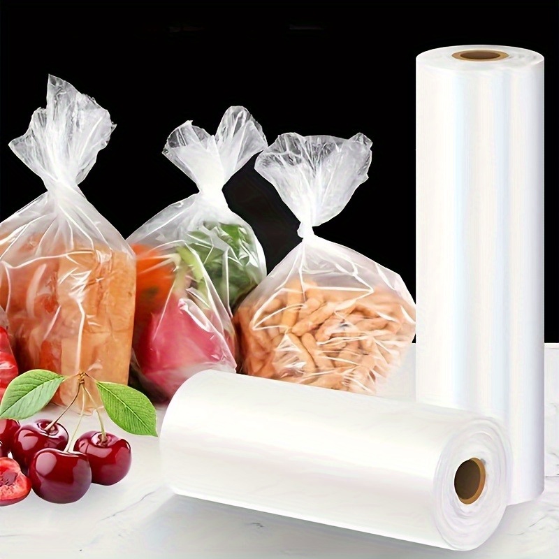 a roll of 200pcs transparent food grade fresh keeping bags   safety dustproof   design convenient   fresh keeping bags a   of specifications   disposable kitchen restaurant fresh keeping bags