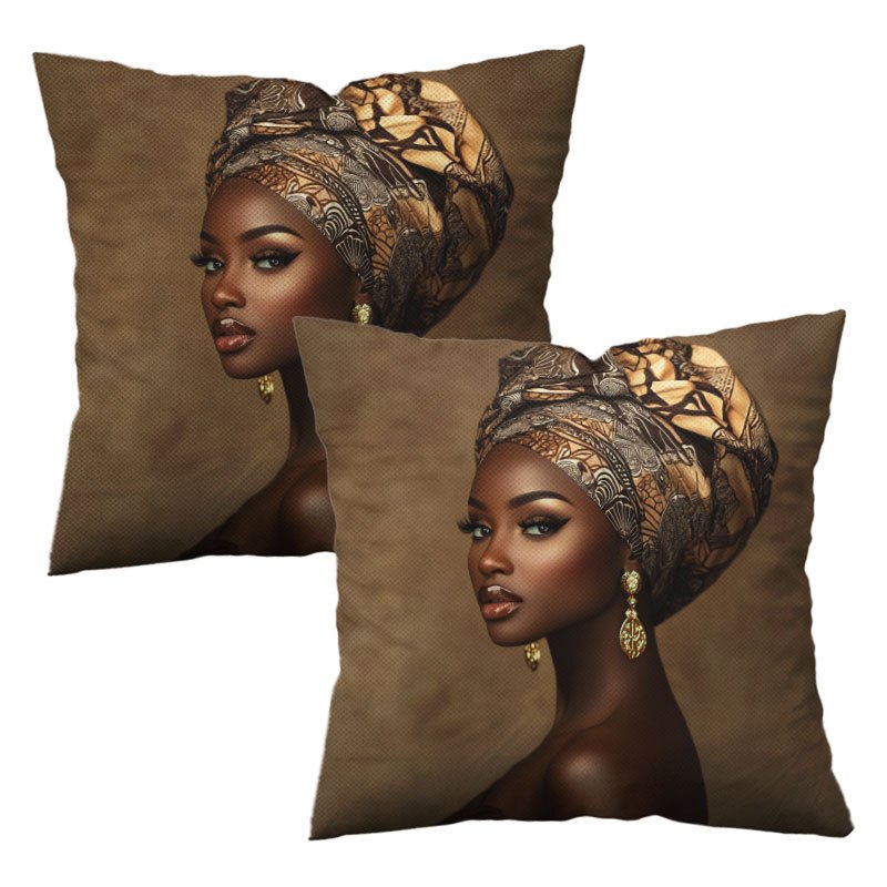 TEMU 2 stuks Afrikaanse kussenslopen voor dames - met rits, zachte en gladde kortpluche stof, enkelzijdige print, wasmachinebestendig - voor