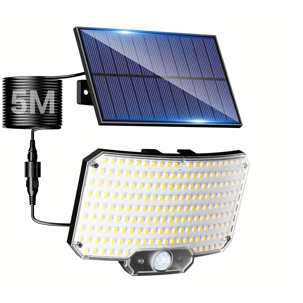 TEMU 1/2/4packs 234 Led Solar Wall Lights With Solar Pannel, Separable Solar Porch Light With 5. 0 Meter Cord, Outdoor Solar Garden Wall Lights 3 ,