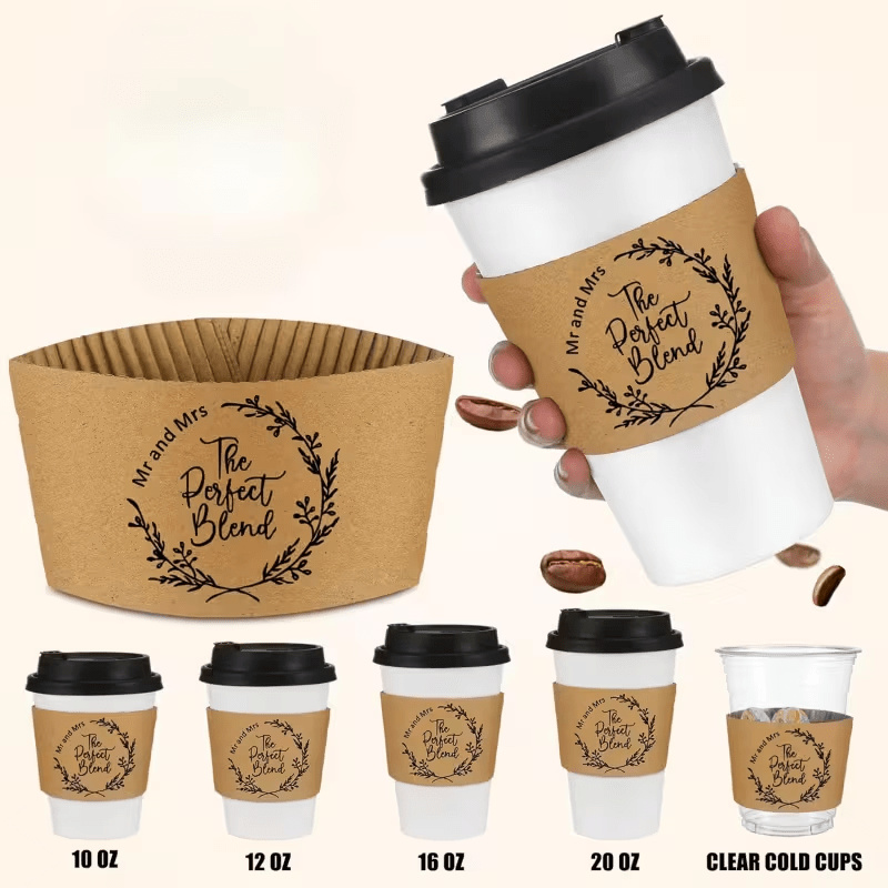 Customized Cowhide Paper Coffee Cup Sets