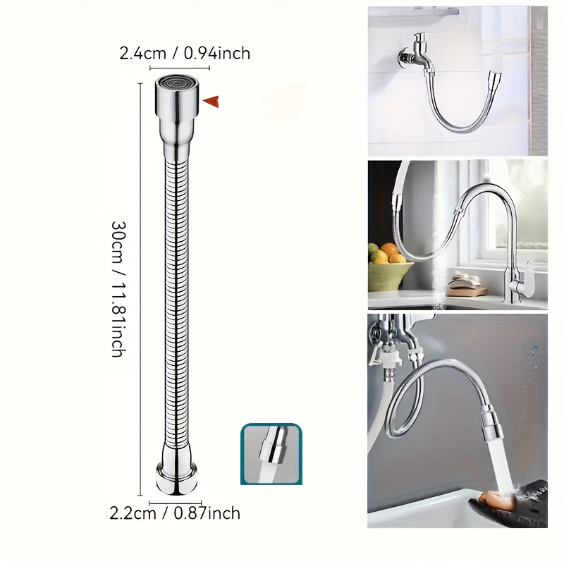 Image of 1pc 30cm Long Extended Pipe Extender Extension Tube Magic Inlet Hose Adapter Booster