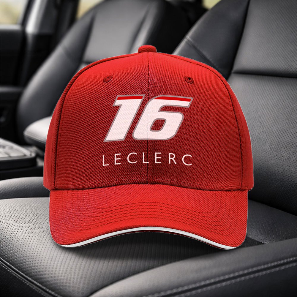 TEMU 1pc Leclerc Racing Sandwich Cap - Style - Adjustable Outdoor Sports Baseball Cap - Unisex Casual Essential Fashion Item - Ideal For Travel,