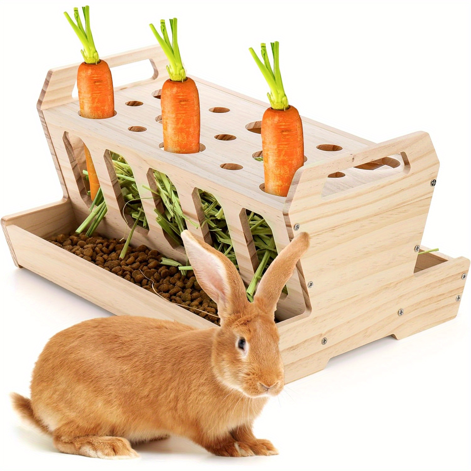 

- Wooden Hay Removable Top - -reducing Pet Stand For Rabbits, Guinea Pigs, &