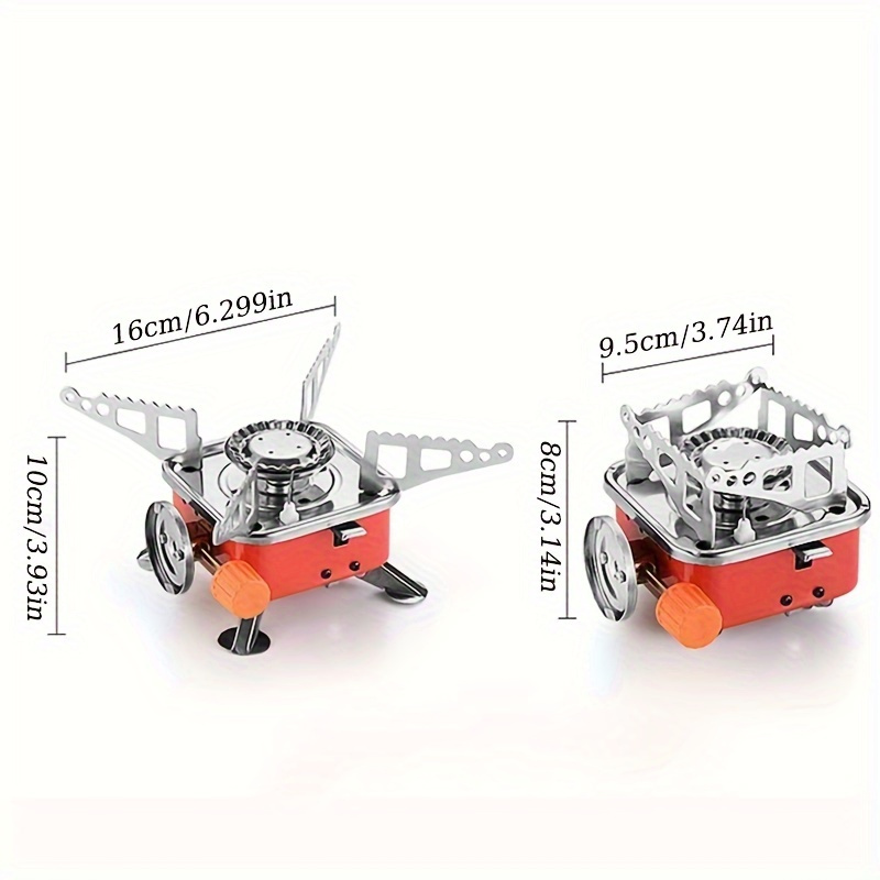Portable Windproof Camping Stove - Stainless Steel Foldable Outdoor Stove with Electric Ignition, Compact Lightweight Design for Hiking, Backpacking & Picnics, Camping Heat Source | Foldable Camping Stove | Stainless Steel Stove, Camping Cookware