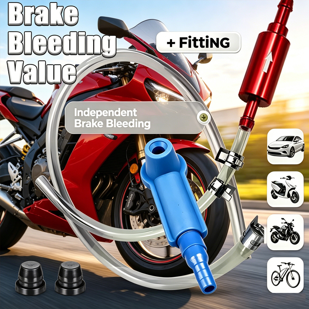 TEMU 1 Way Brake Bleeding Tool Kit, Single Person Brake Fluid Bleeder Hose Set With Check Valve, Universal Brake Oil Drain Tube For Car Motorcycle