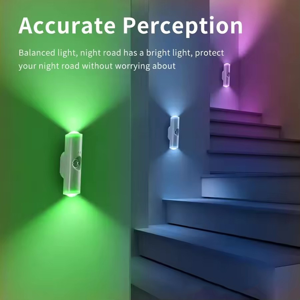 4pcs RGB Rechargeable Smart LED Motion Sensor Ambient Light