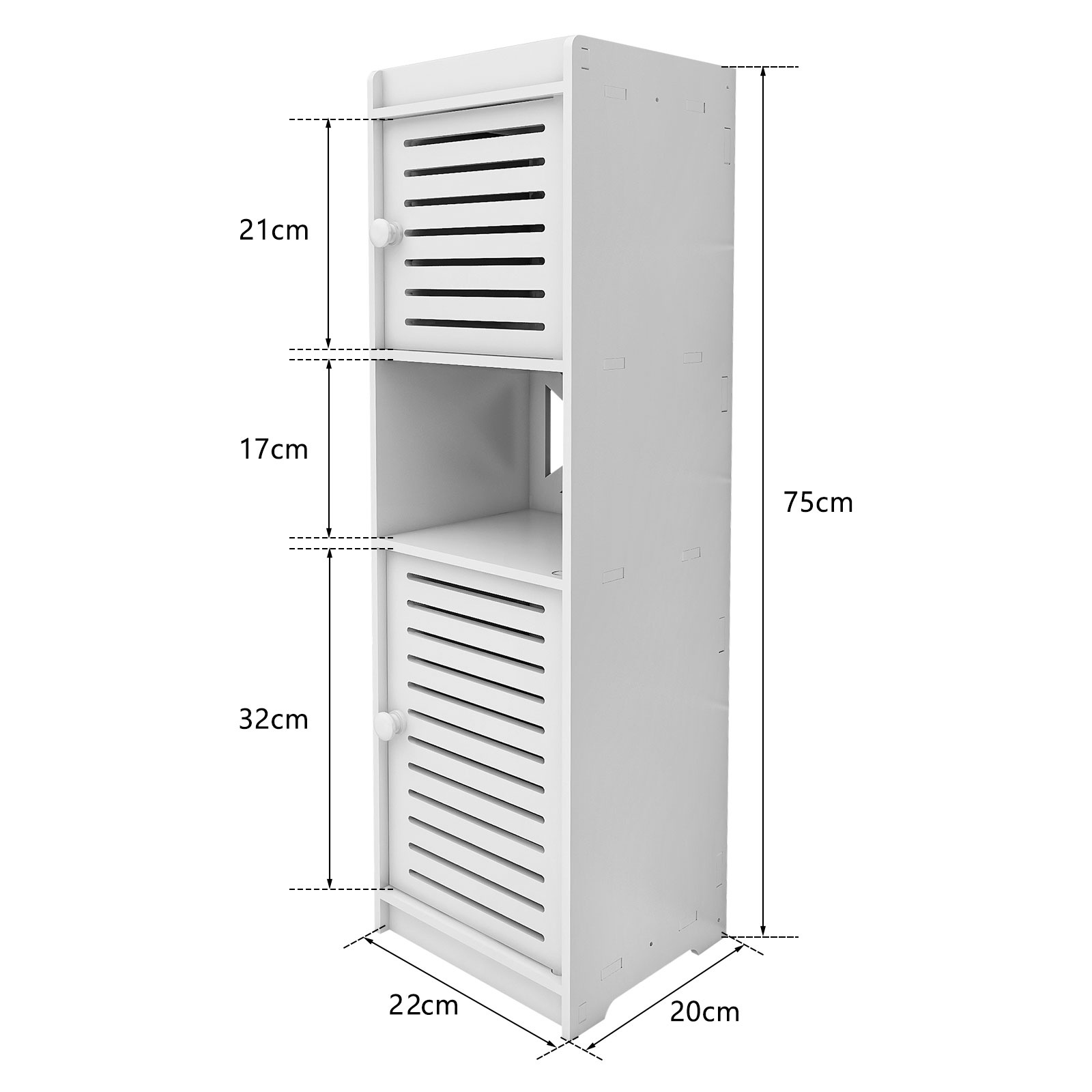 TEMU Armario de baño, con varios cajones y estantería , 22*20*75cm, .