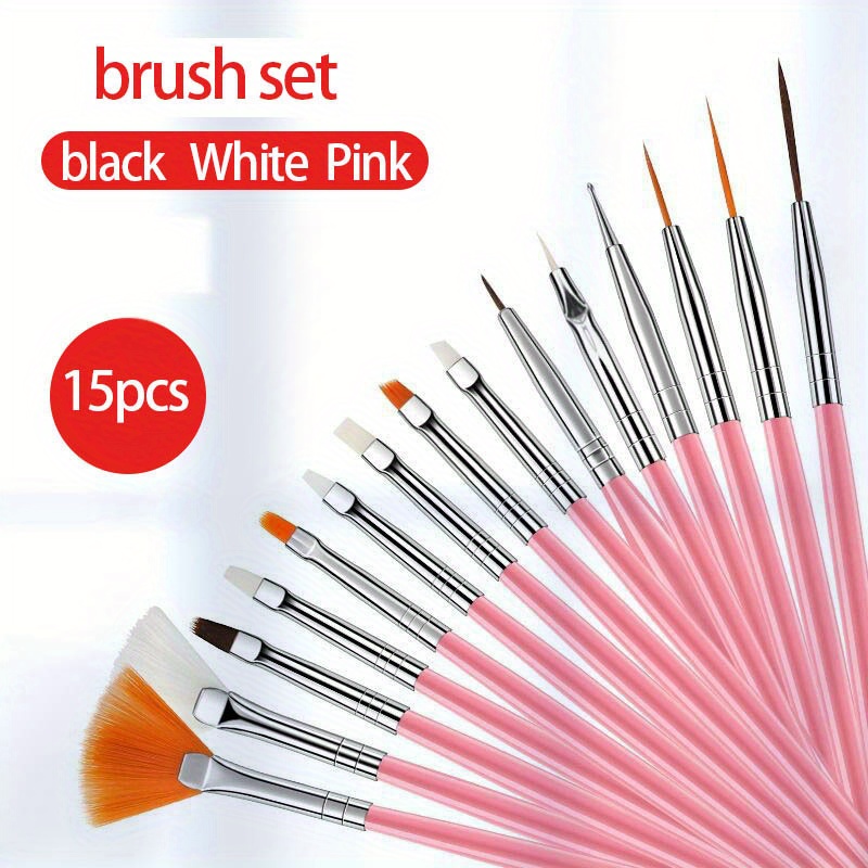 

15pcs Tool Set - Ergonomic Pink Brushes For Painting, Carving, Phototherapy, Watercolor & Acrylics With