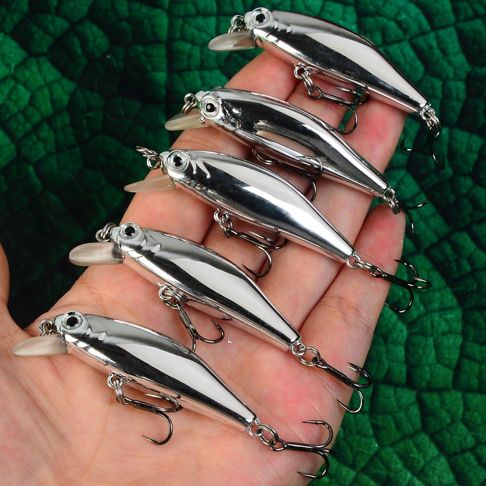 TEMU 5 pezzi di piccoli minnow affondanti con design galvanizzato per a , adatti per la pesca in a specie come spigole e , cos穫 come per e sia in che
