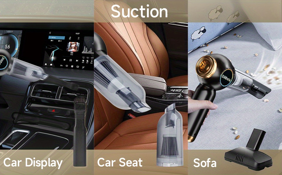 22000 PA Krachtige DiliDala Auto Stofzuiger, Mini Stofzuiger, Draagbare Handstofzuiger, 2 HEPA Filters, 4-in-1 Stofblazer & Luchtblazer & Pomp Voor Auto, Huis, Kantoor, Camping