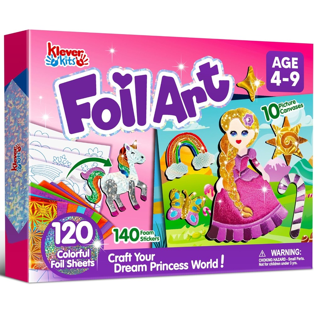 TEMU Syncfun Christmas Gift Princess Kit For Kids - Arts & Crafts Supplies, Mess Free Coloring, Foil Foam Stickers, Toys, Birthday Gifts For