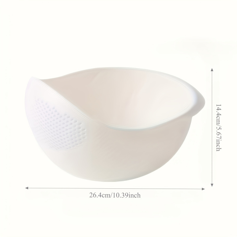TEMU 1pc Kitchen Rice Washing And Draining Basin, Multifunctional Rice Sieve, Vegetable Washing And Draining Basket, Thickened Large Anti-leakage