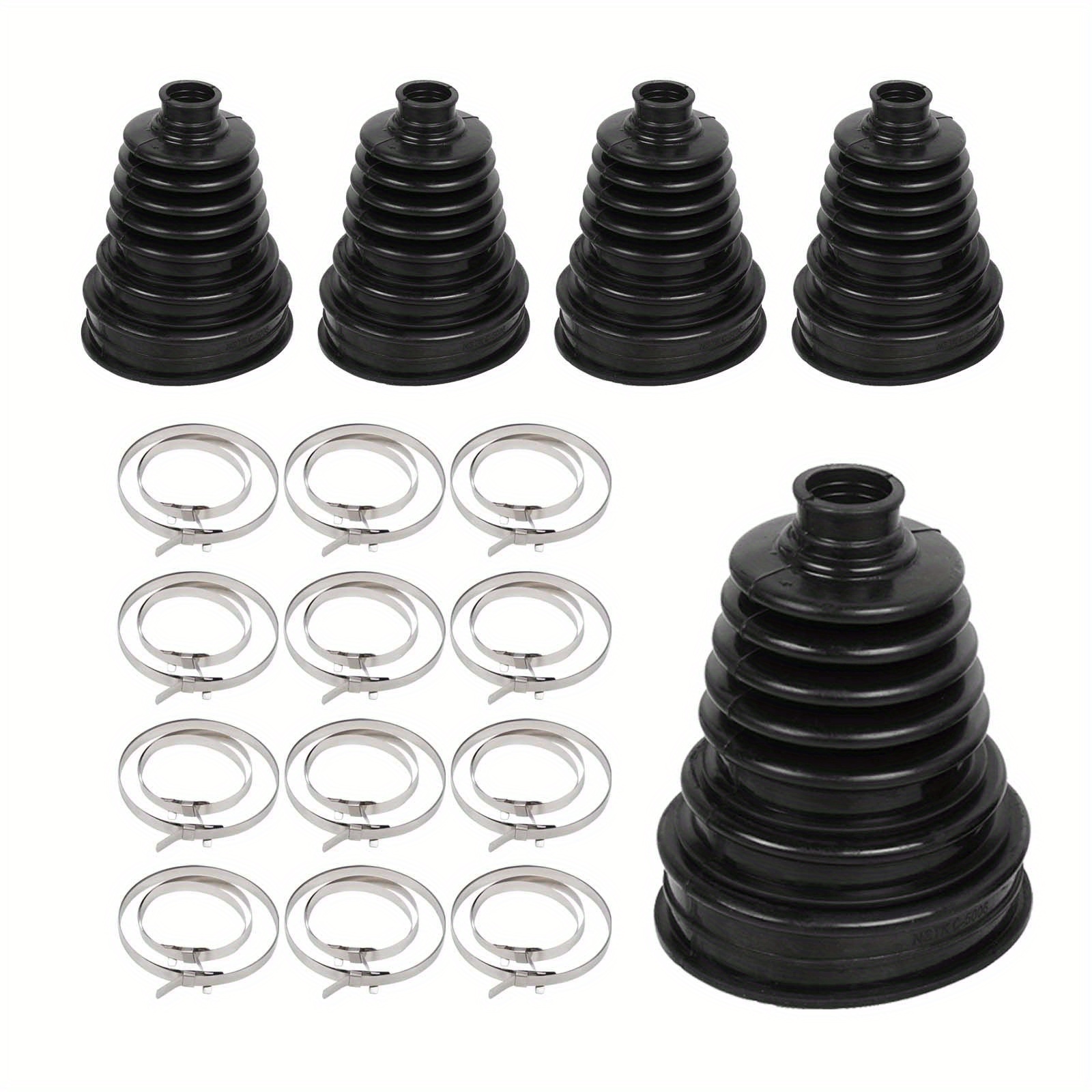 5pcs Universal Cv Axle Boot Set With 24pcs Clamps Shaft Bellows Set For Most Cars