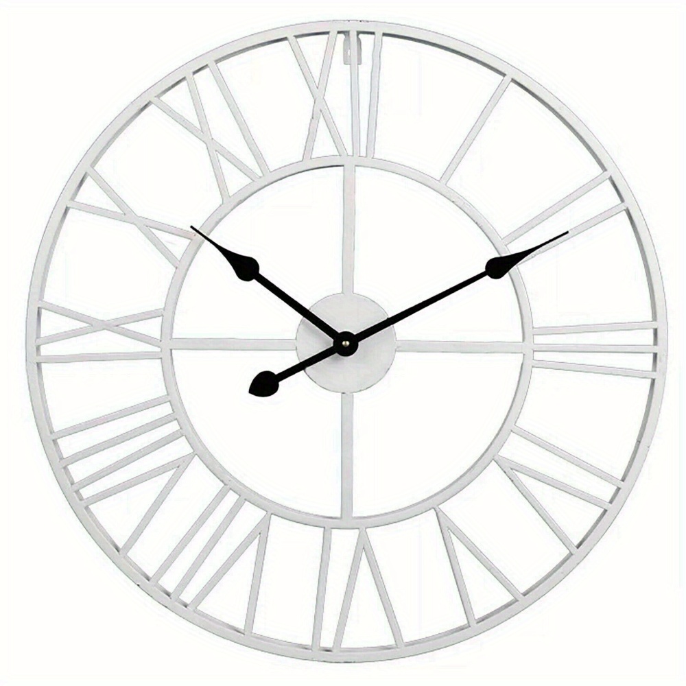 TEMU Outdoor Clock Hanging Wall Clock Industrial Wall Clock Wrought Iron Wall Clock Round Rubbed Clock Clock Hanging Household Digital Wall Clock