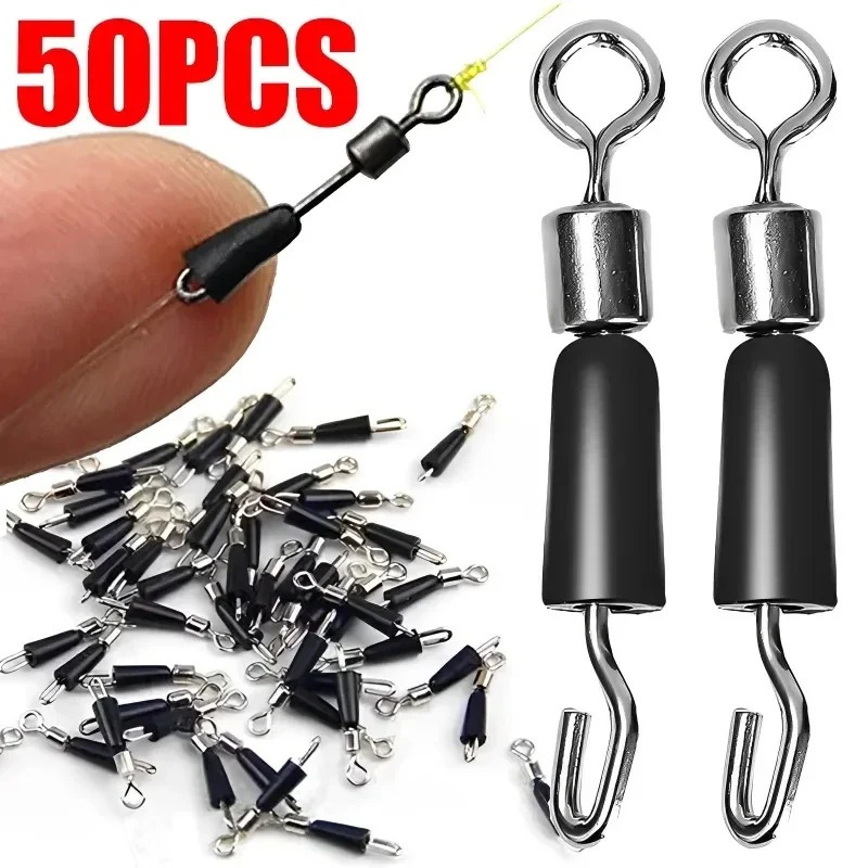 

50pcs Inoxydable Changement Emerillons - S'attaquer Connecteur Caoutchouc -