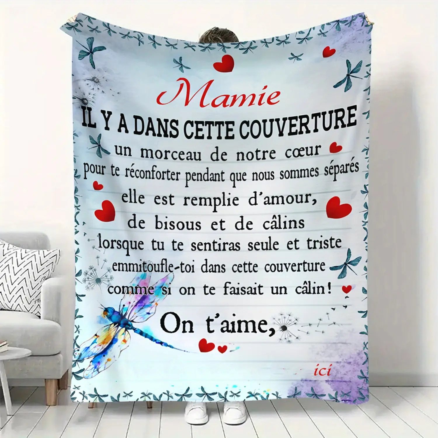 TEMU 1pc Couverture en Flanelle Douce avec Impression Plate 2D en Langue Française aux de , Couverture de Canapé, Couverture TV, Couverture pour