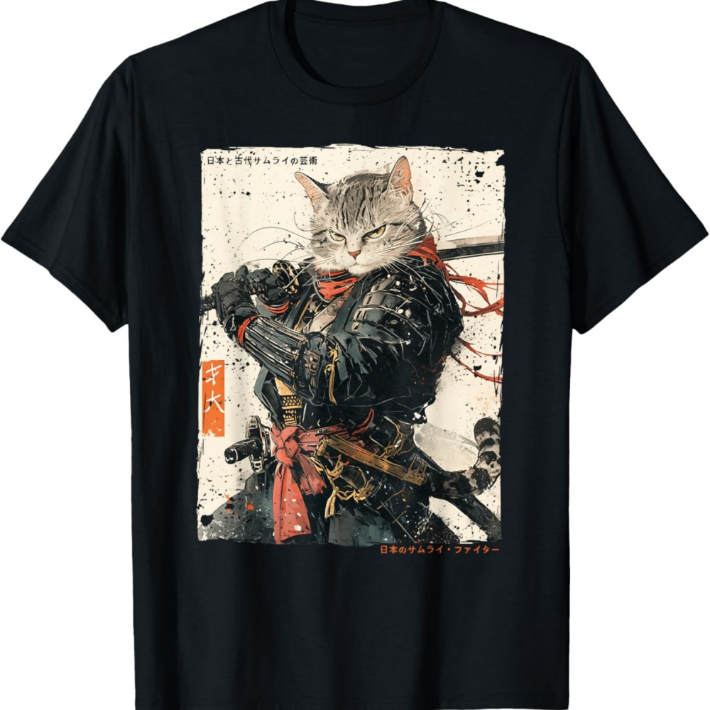 

Men's T-shirt With Cat Warrior - Art Design