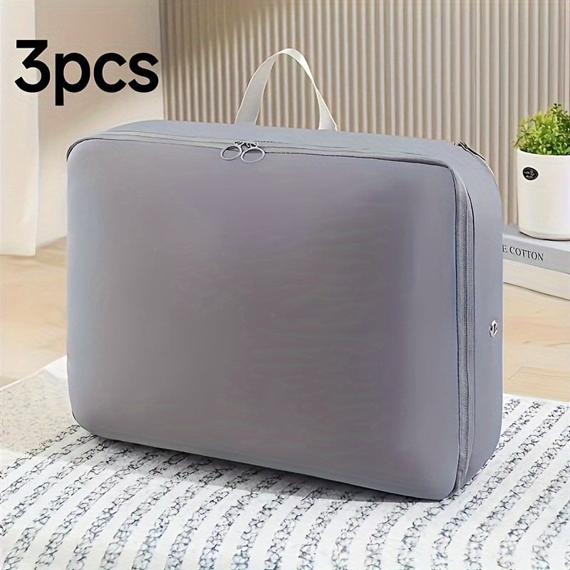 TEMU 3pcs Compressible Storage Bag, Space Storage Bag, Portable Travel Storage Bag, Large Capacity Storage Cube, Zipper Closure, Luggage Gear, Gifts