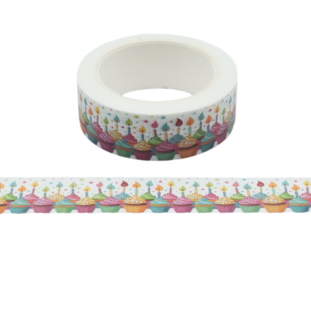 TEMU 1 pièce Ruban Washi Style Doux Cupcake, Éléments de Gâteau de Dessin Animé, Double Usage pour Scrapbooking et Emballage d'Anniversaire, DIY,