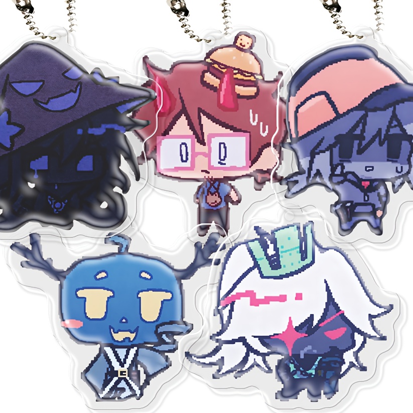 TEMU 2d Flat - [2d Flat] Keyring Packs, Acrylic Keychains, With Metal Bead Chain, Pendants, Chain Ornaments, Gifts, Party Keychains, Double-sided