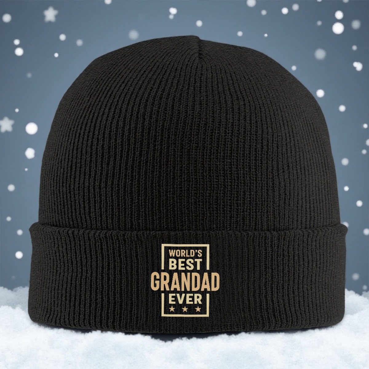 TEMU 1pc World's Best Grandad Ever Beanie Hat - Acrylic Winter Cap Suitable For Men, Warm Windproof Novelty Gift With "world's Best Grandad" Text,