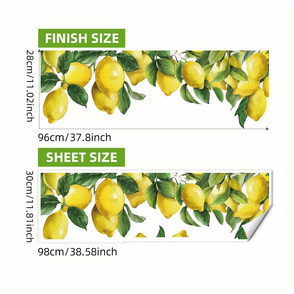 Image of Wall Sticker, Painted Lemon Fruit Lemon Leaves Pattern Wall Sticker, Home Decoration Wall Wall Decoration Wall Sticker Wall Sticker Flower Wall Sticker Painting