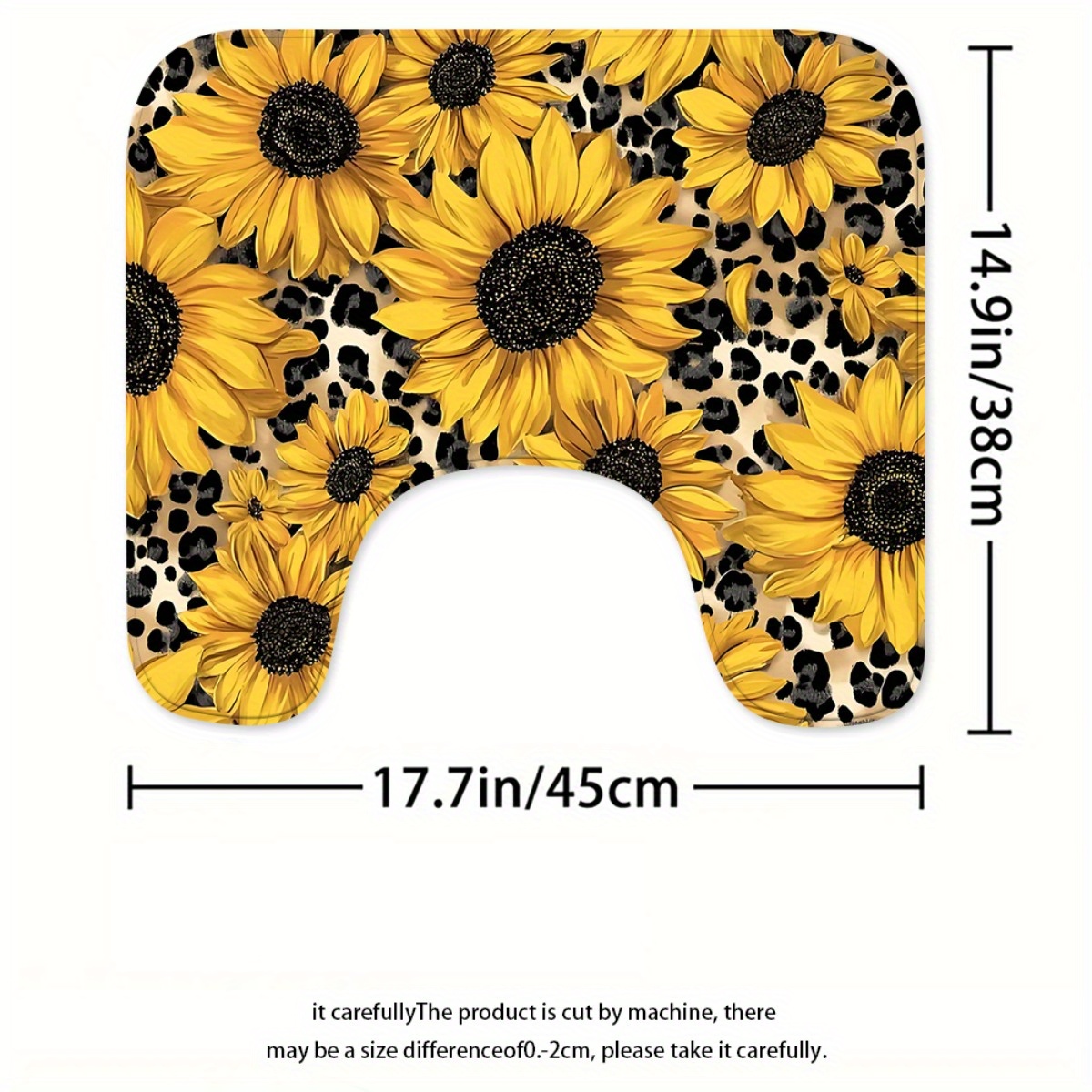 Sunflower Bathroom Set with Shower Curtain and Non-Slip Mats