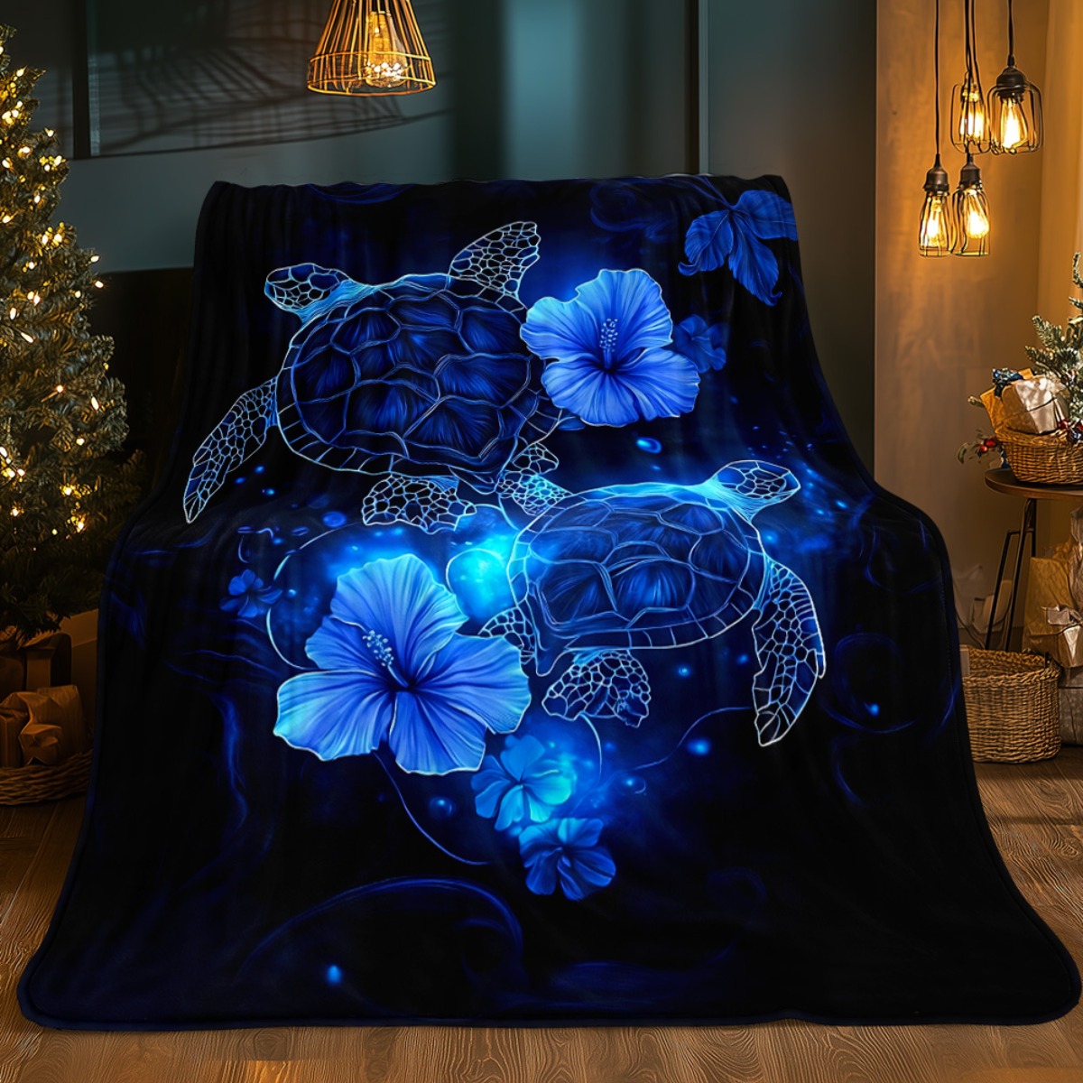 TEMU 1pc Turtle Art Used For Sofa, Bedroom, Living Room, Bed, Couch, Chair Soft And Warm Blanket-lightweight Flannel, Adult Gifts For Family Or ,