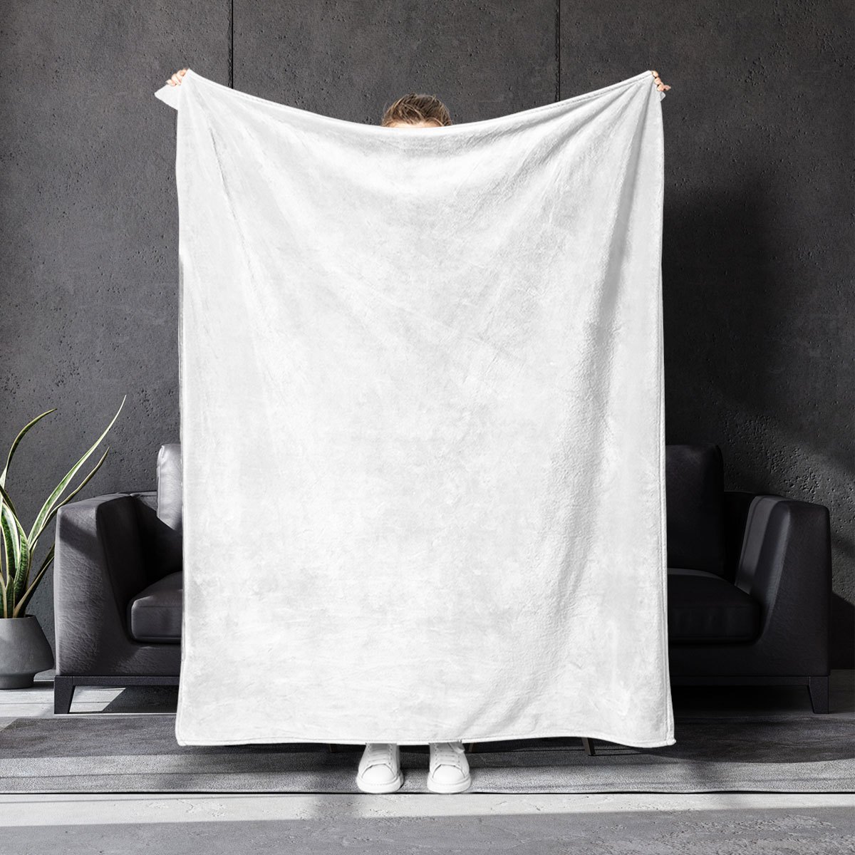 TEMU Minimalist Modern White Blankets, Rugs, Bed Throws, Towel Blankets, Nap Blankets, Leisure Blankets, Travel Blankets, Knitted Polyester, Suitable