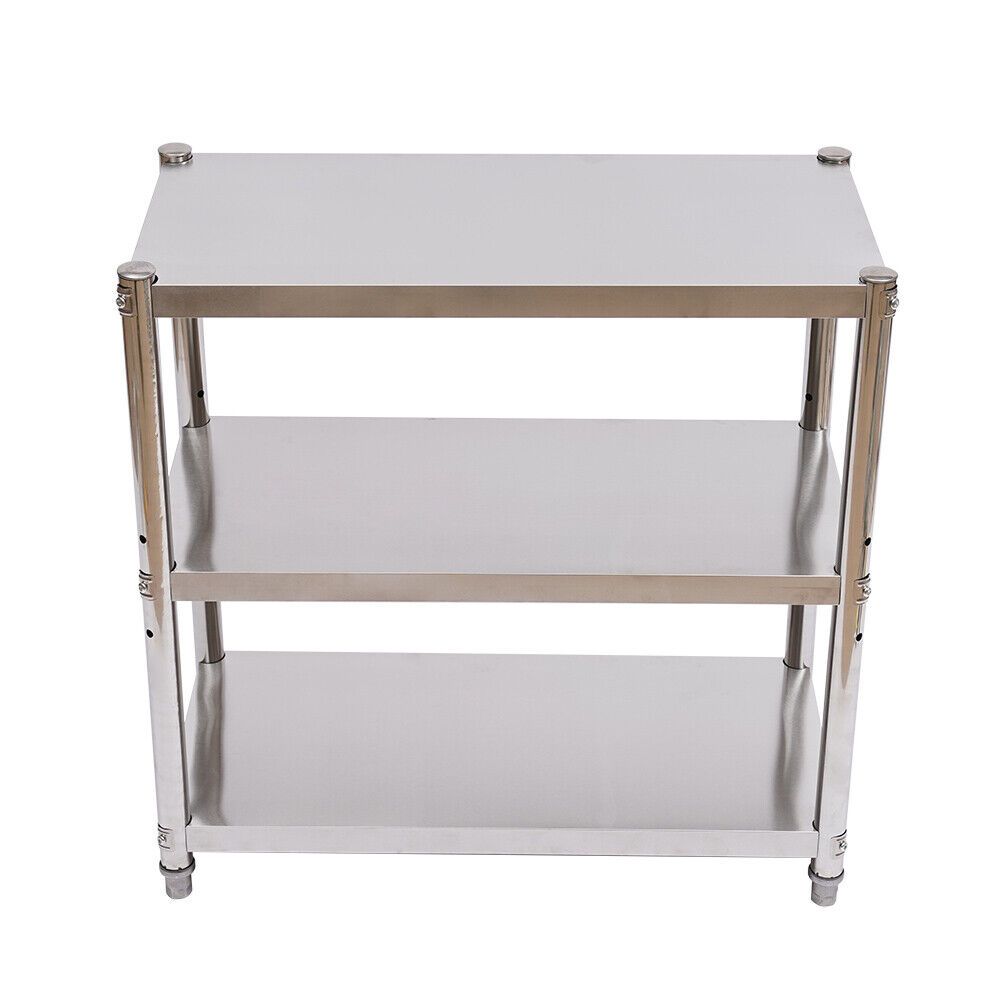 3 Tier Kitchen Storage Rack, Stainless Steel Shelves, Kitchen Storage Organizer, Kitchen Microwave Rack For Pantries, Restaurants, Kitchens