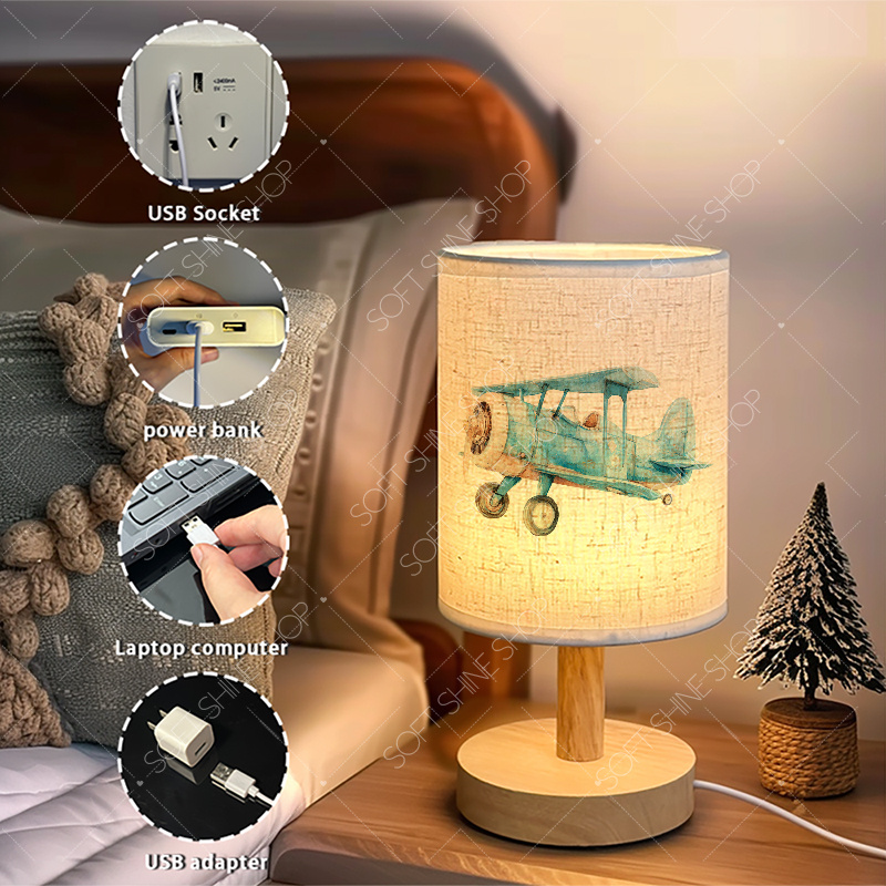 Print Table Lamp, USB-Powered LED Light for Home