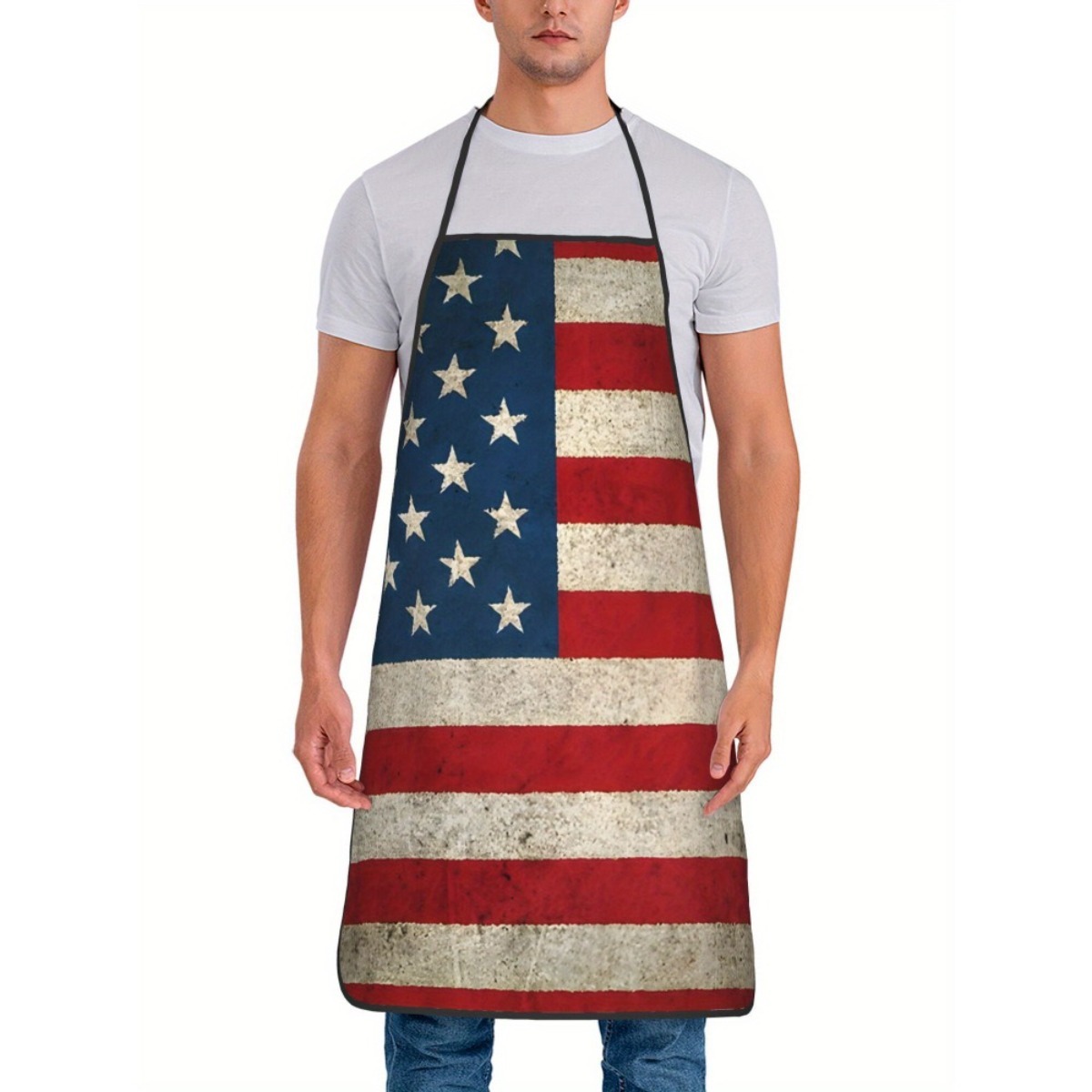 TEMU 1pc Themed Apron - Suitable For Day Parties, Men's Outdoor Barbecues, And Cooking Scenes