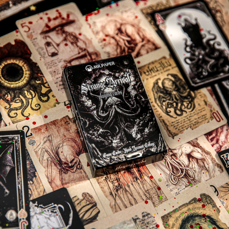 Image of Dark Style 54 Standard Playing Cards With Bright Colors Ideal For , , Halloween, Thanksgiving, Christmas, And Valentine's Day Gifts. Stylish Design With High-quality Printing