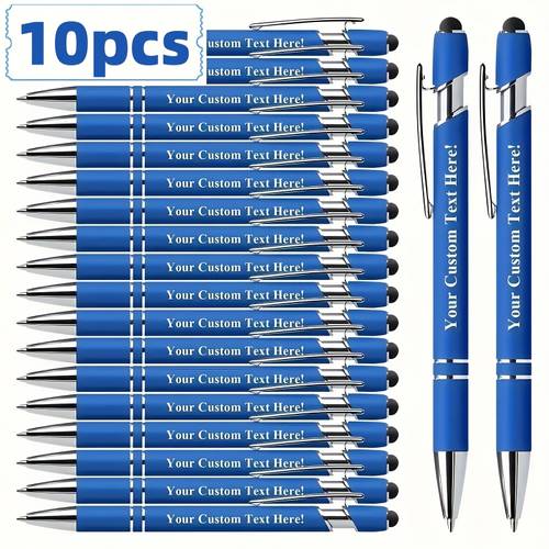 10 personalized metal ballpoint pens customizable with names and messages ideal for corporate bulk gifts student rewards and company promotions christmas mothers day fathers day birthdays and colleague celebrations
